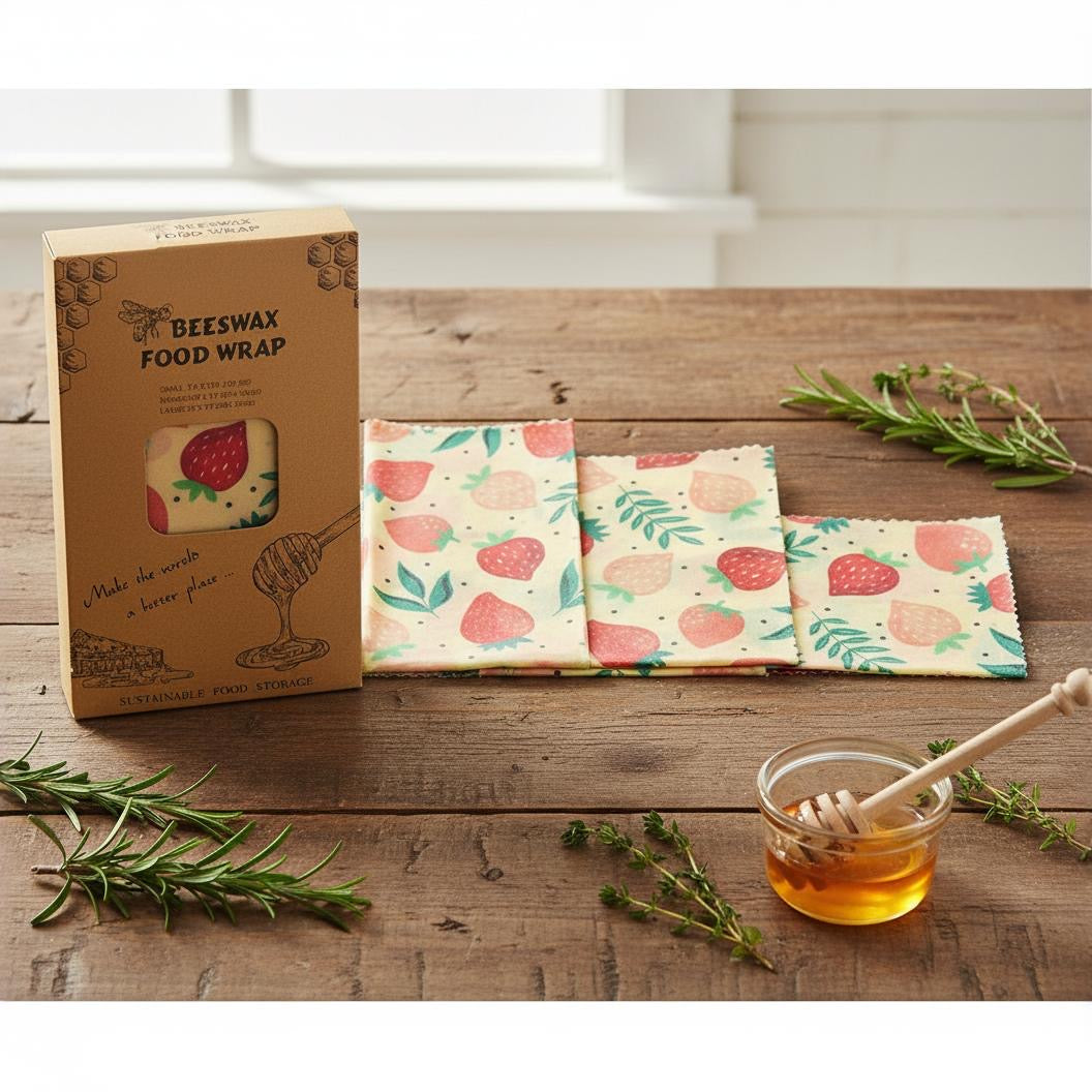 QuickEcoTools™ Beeswax Wraps (3-Pack) — Choose Your Design