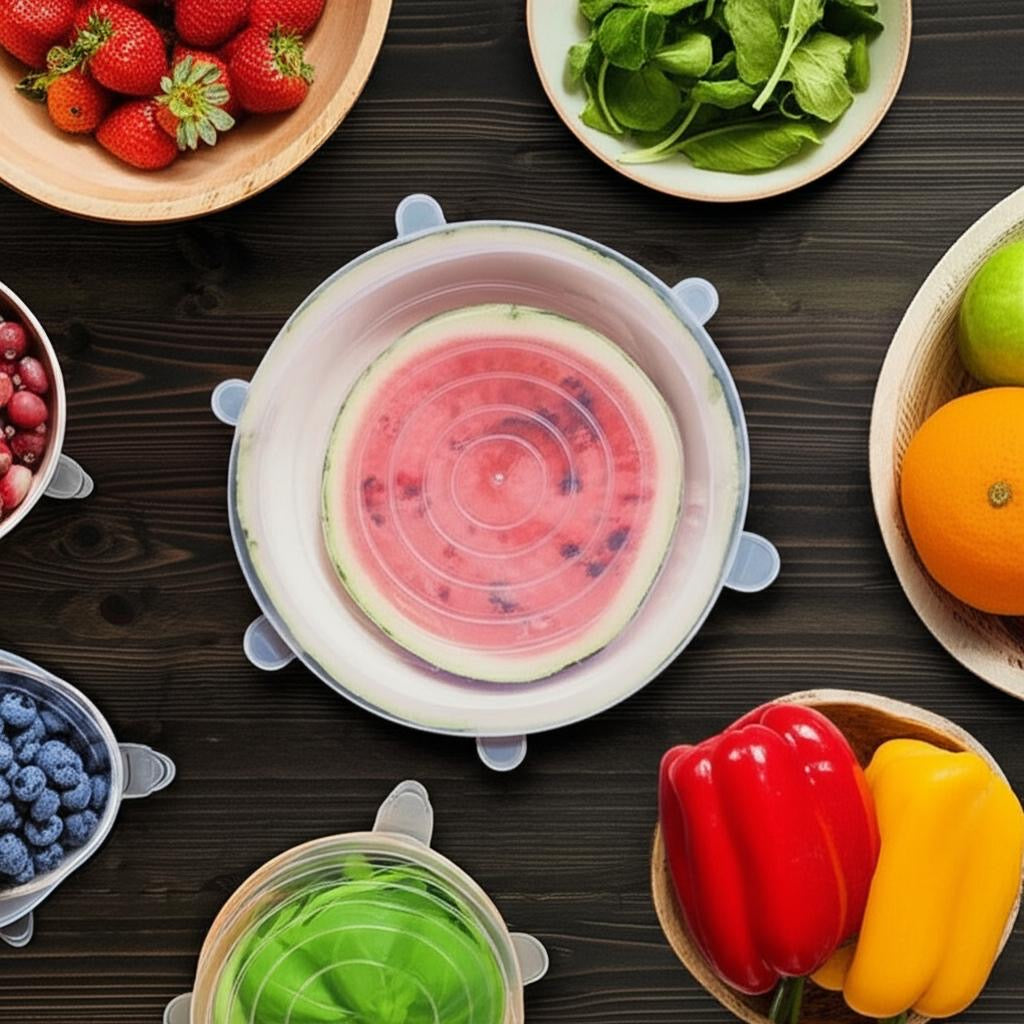 QuickEcoTools™ Silicone Stretch Lids (6-Piece Set)